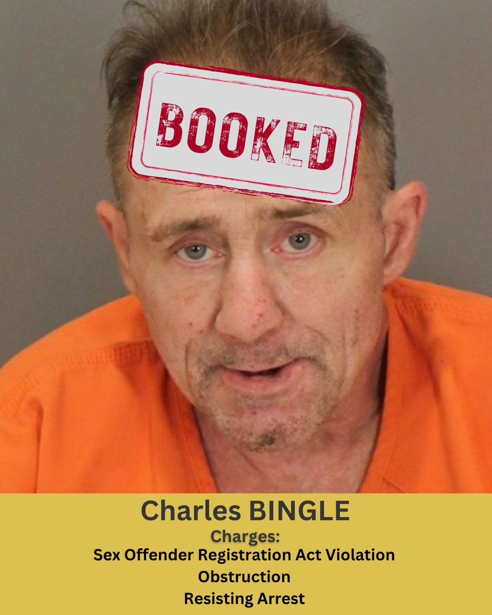 DCSheriffNE's tweet photo. This afternoon DCSO Sex Offender Registry Investigators paid a visit to Charles BINGLE. BINGLE found himself out of compliance with the Nebraska Sex Offender Registry Act for the 9th time. After trying to run, BINGLE was safely taken into custody and booked into the Douglas County Department of Corrections on charges of:
▪ Nebraska Sex Offender Registration Act Violation
▪ Obstruction
▪ Resisting Arrest

Anyone with information about BINGLE and his activities during his noncompliance with the SOR registry is asked to contact the DCSO Tip line at 402-444-60000 or dcsotips@douglascounty-ne.gov. BINGLE is presumed innocent until proven guilty in a court of law.