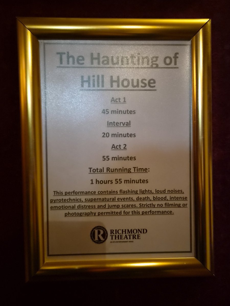 Mind_the_Blog's tweet photo. Thursday night press night at @RichmondTheatre! It's the official opening of The Haunting of Hill House.

Keep an eye out for my review...

#HillHouseOnStage https://t.co/H1thyi3iw6