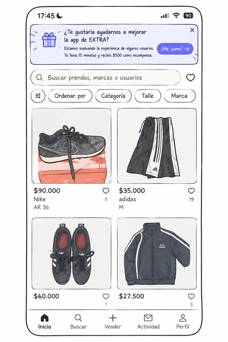felibsk's tweet photo. @julesnewland @leandroriviello WhatsApp me parece un poco invasivo y el mail demasiado frío 

Probaría con un banner dentro de la app, aprovechando que el usuario ya está usando EXTRA. Creo que en ese contexto la invitación se siente más natural

Algo así:

[Sigue] https://t.co/M45uxLdeS4