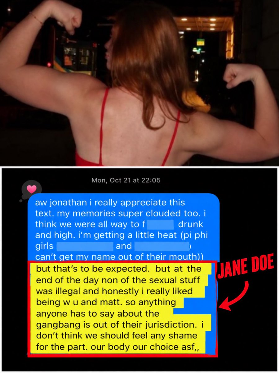 ginamilan_'s tweet photo. I just want everyone to know the media intentionally hid Jane Doe, aka Lucy Craig’s, text messages with Cornell frat brother Jonathan Newell, where Lucy called it a “gangbang” and said, “I don’t think we should feel any shame… our body, our choice,” to push their deranged narrative that she was raped when she wasn’t. I truly hope the Cornell 7 sue all of you for defamation, along with that lying skank who belongs in jail for accusing these men of horrific crimes and ruining their lives. You people make me absolutely sick to my stomach.