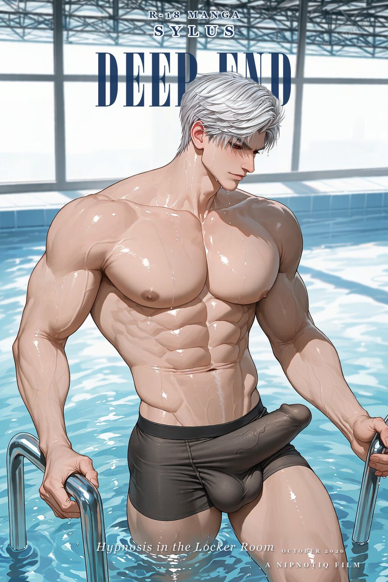 nipnotiq's tweet photo. DEEP END

Sylus just wanted a quiet swim. Then his body gave him away in front of everyone — and someone was filming.

Then comes the locker room. A phone screen starts spinning into a pink spiral, a soft voice tells him to relax and sink deeper — and the cold, composed Sylus slowly stops resisting, until Xavier has him exactly where he wants him: dazed, obedient, and begging for more. (Hypnosis fantasy · all characters are adults)

This is my very first manga — I hope you'll enjoy it and show it some support! 🙏

31 pages · EN / 日本語 / 中文 / VI → https://t.co/oCYjomPqV4
Early-bird 20% off

#LoveAndDeepspace #Sylus #yaoi #bara #NSFW #AIart