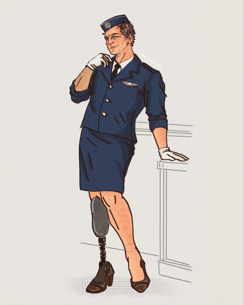drac_harrington's tweet photo. “You should see me as a flight attendant” 🛫 https://t.co/e0QFt3h0Uj
