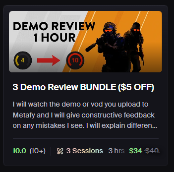 GRAPEcs2's tweet photo. Looking to improve at CS2? 👀
For anyone interested, I offer coaching on Metafy!
Right now, I'm running a pretty big sale, so if you've ever wanted to get your demos reviewed, now would be a great time! 🙏
https://t.co/CEZPv3yUM2 https://t.co/CpJ2uXnygU
