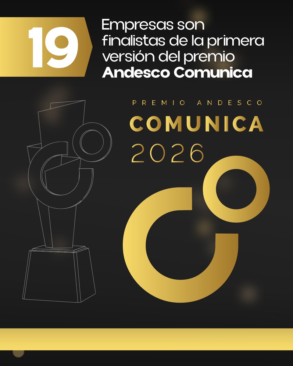 Andesco1's tweet photo. 🏆 ¿Qué iniciativas de comunicación están marcando la diferencia en el sector? El Premio Andesco Comunica nace para destacarlas.

En esta primera versión, 19 empresas afiliadas y 29 iniciativas son finalistas en 5 categorías, evaluadas por un panel de 10 jurados expertos en las diferentes ramas de la comunicación, la publicidad y el marketing.

🎉 ¡Felicitaciones a todos los finalistas! Y a los demás, los esperamos en el 11.º Seminario de Comunicación y Tendencias, “Sin filtros: la era de la confianza”, donde conoceremos a los ganadores.

�� 28 y 29 de octubre
📍 Hotel Hilton, Bogotá

Inscríbete al Seminario 👉https://t.co/Gk6YhhegvA