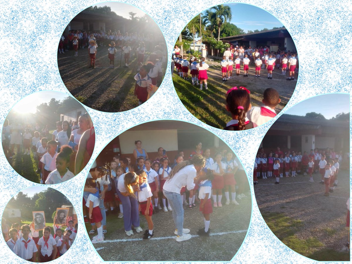 daniacoto73's tweet photo. #EducaciónMayabeque #Jaruco 
En la IE Pelayo Cuervo Navarro iniciando la Jornada Camilo- Che, ingresan a la #OPJM  las niñas y niños de Primer grado https://t.co/qV0409bMiK