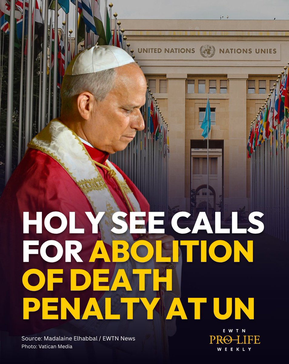 EWTNProLife's tweet photo. “The death penalty is inadmissible because it is an attack on the inviolability and dignity of the person,” the Holy See’s permanent observer to the U.N. said during the 81st General Assembly.

Read more: https://t.co/8RdeuyRsI1 https://t.co/OP3eN4kTKt