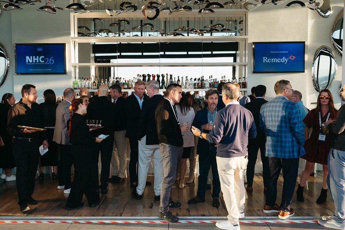Colliers's tweet photo. The #ColliersHealthcare Fellows came together in Boston for an evening reception at View Boston after a full day of programming and discussion at the Pre-Conference. Thank you to Remedy for sponsoring the evening and helping make it a memorable start to #ColliersNHC2026. https://t.co/YVsLb6K5CW