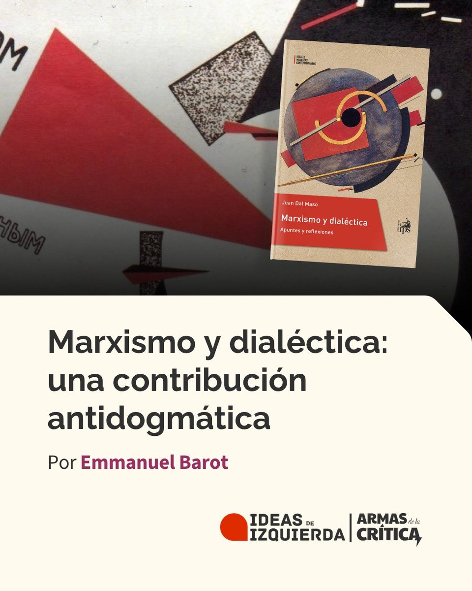 Ediciones_IPS's tweet photo. Compartimos nota con algunas refelxiones de Emmanuel Barot, profesor de Filosofía en Toulouse (Francia) a propósito de nuestra reciente publicación "Marxismo y dialéctica. Apuntes y reflexiones" de Juan Dal Maso.

Conseguilo en https://t.co/MxJKQntqkT https://t.co/m5bNzPM6RQ