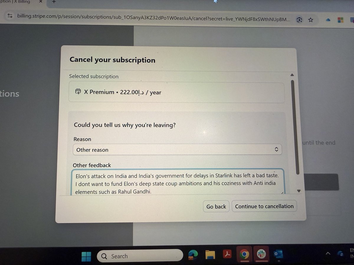 Ravi__Baldev's tweet photo. Thank you @elonmusk ; cancelling my X premium subscription. 

Meanwhile the people of Bharat shall unite further to defeat @RahulGandhi in every election https://t.co/0doFAk3CYp