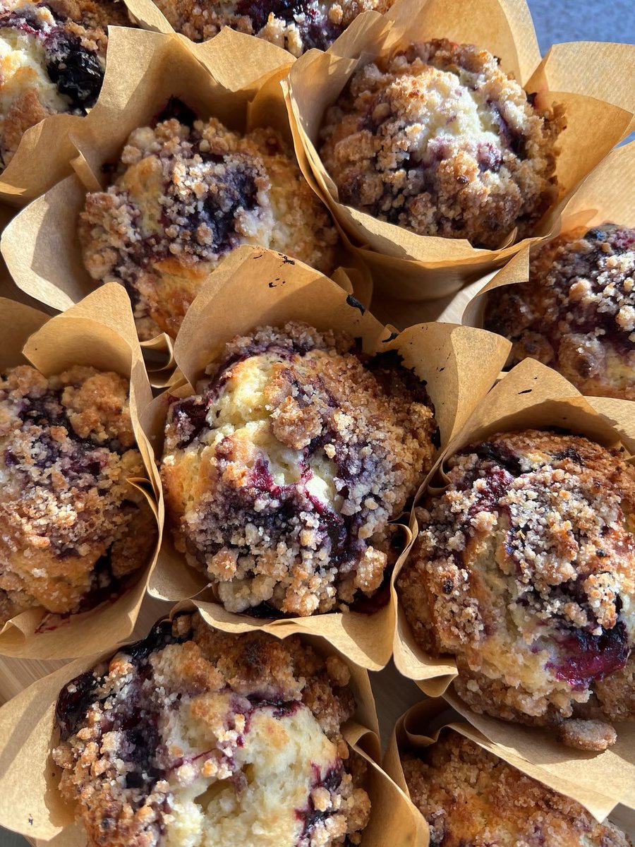 meadowmelon's tweet photo. blueberry muffins, donut, and macarons https://t.co/J9oGWagBu0