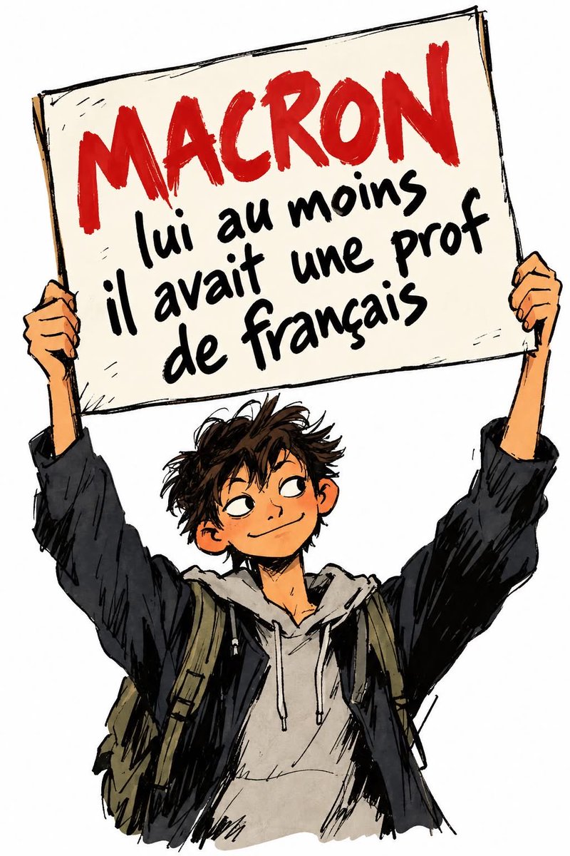 MaryMbois's tweet photo. Macron, au moins, avait une prof de français, lui ! 😏🙃😈 https://t.co/GLqMh0fw2z