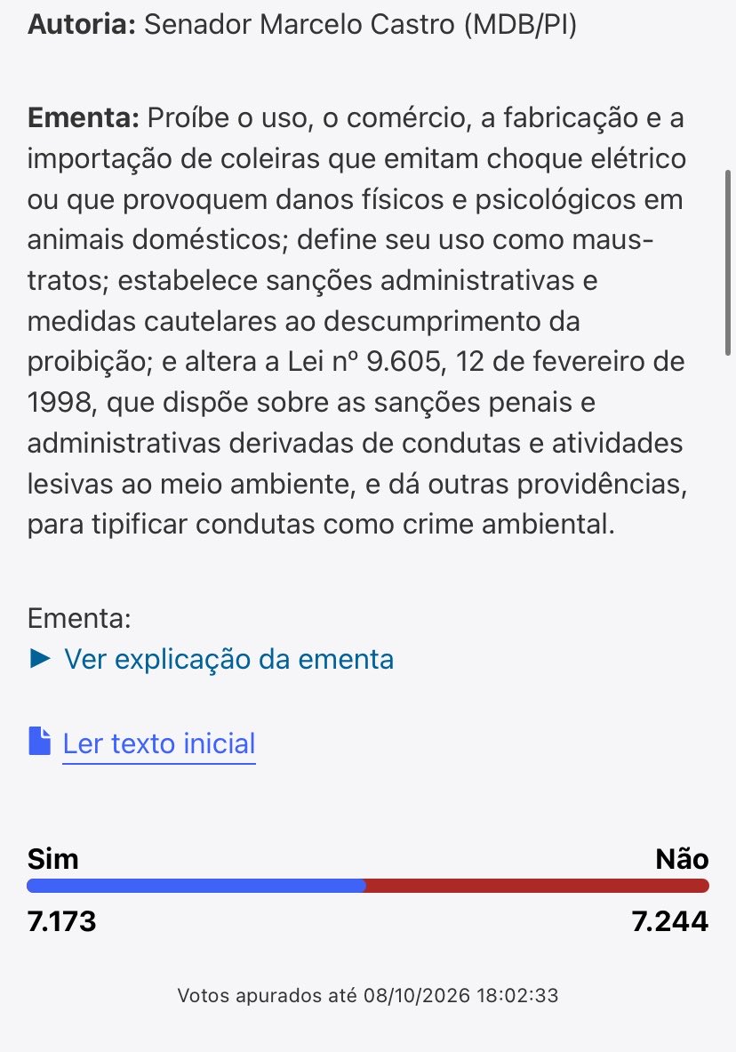 spearbbin_'s tweet photo. gente ATENÇÃO 🚨ESTÁ ROLANDO MAIS UMA CONSULTA PÚBLICA! 

o voto aqui eh para PROIBIR todo tipo de propagação possível de COLEIRAS DE CHOQUE.

essa aqui afeta diretamente os pets! 

vote >SIM<

🔗: https://t.co/P3gs0rff2w https://t.co/vyw2dDXv9Q