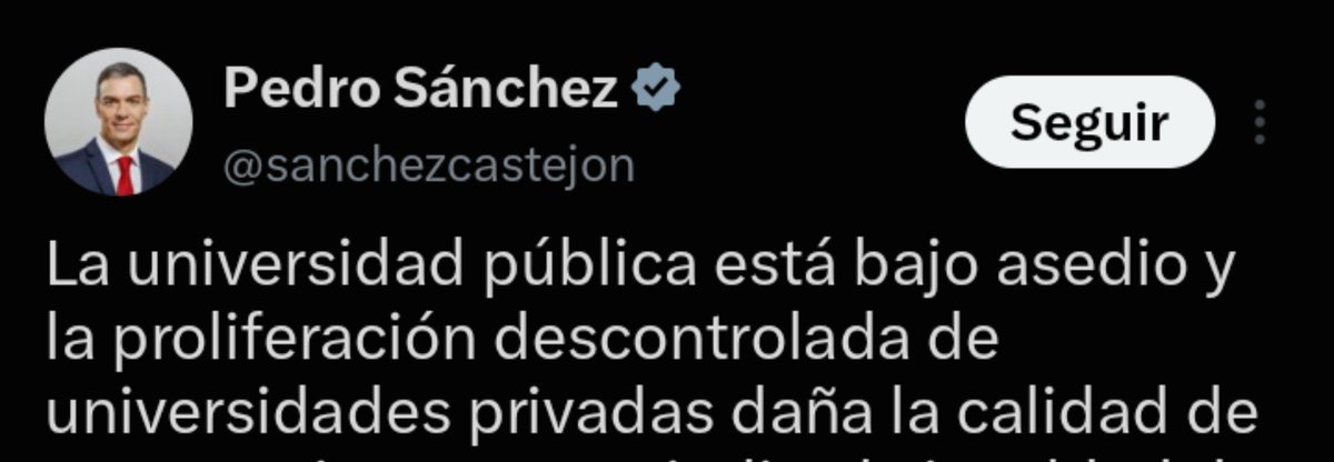 Accountable2019's tweet photo. Con Sánchez de presidente se han creado 12 universidades. Todas privadas.

Él fue a 4. Todas privadas. Su mujer, a la privada. Su hija, a la privada. Y la otra, a Inglaterra. https://t.co/IIyI72zSFp