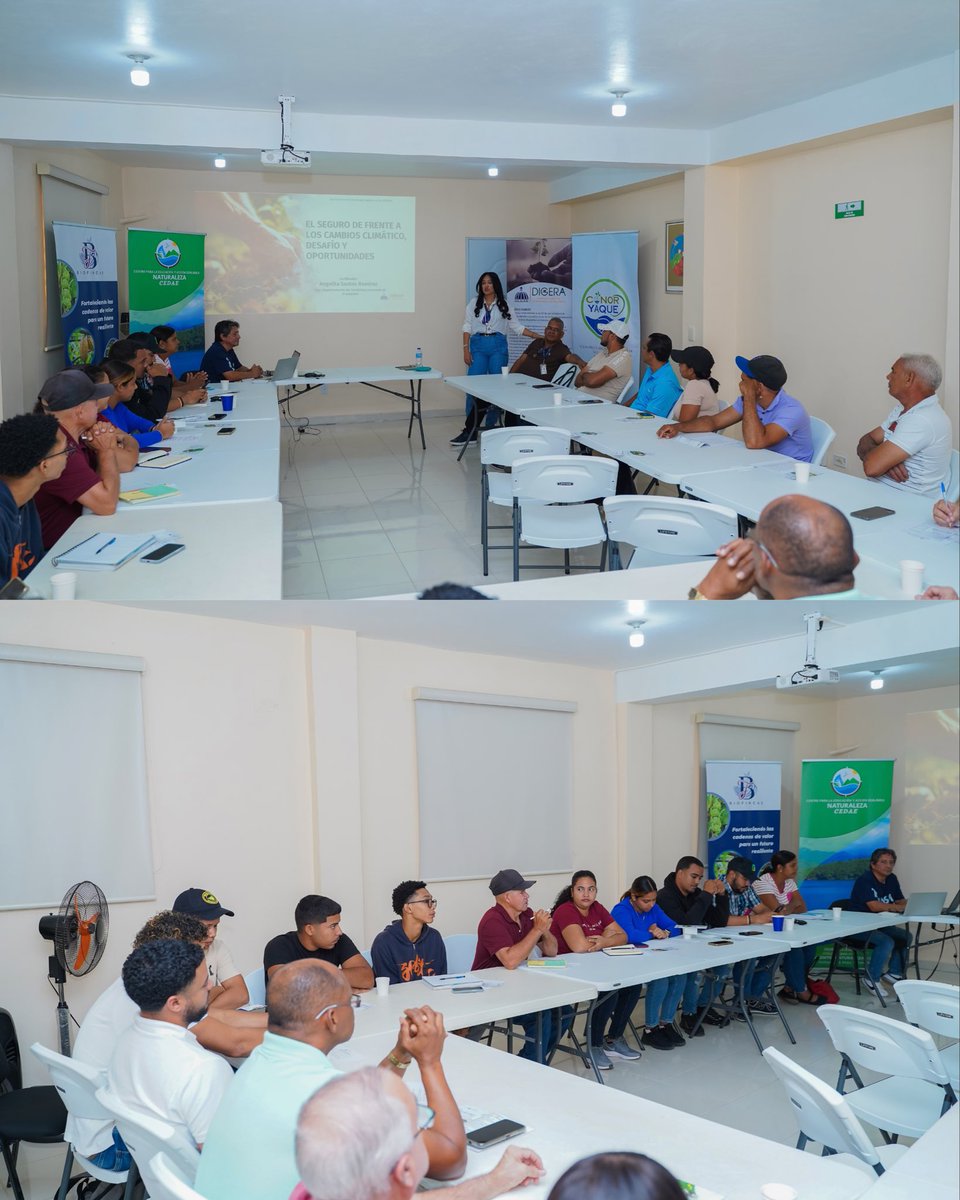 digera_rd's tweet photo. 🌱 Realizamos en Mao, Valverde, el taller “Entendiendo el Seguro Paramétrico”, fortaleciendo los conocimientos de productores sobre esta herramienta de protección ante riesgos climáticos.
🤝 Agradecemos a CEDAE por su respaldo a esta iniciativa.
#DIGERA #SeguroParamétrico #Mao https://t.co/2tvV4sZyGP