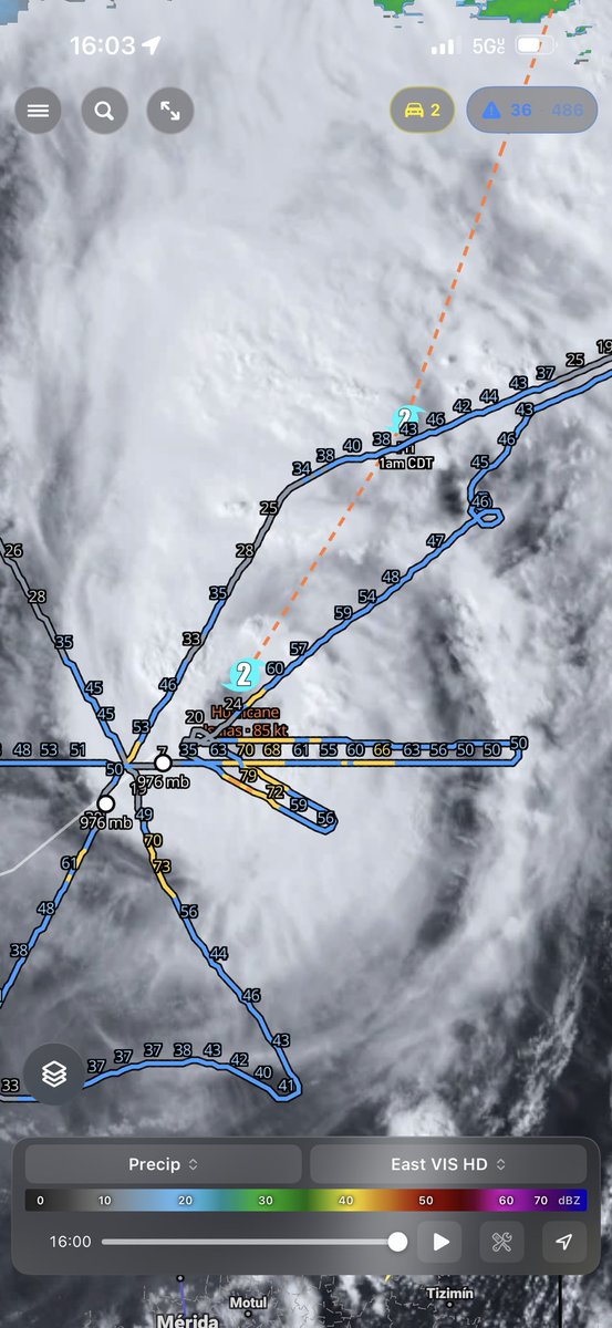 reconwx's tweet photo. Isaias is now a category 2 hurricane with minimal track changes. https://t.co/tatfmIMVsK