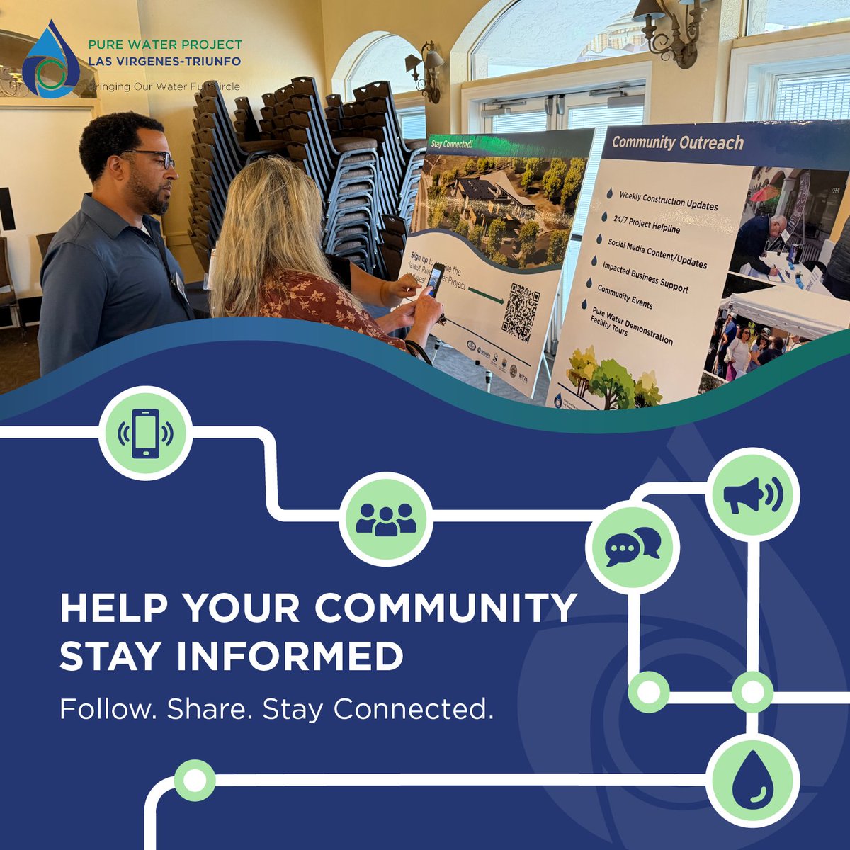ourpureh2o's tweet photo. Help your neighbors, friends, and community stay connected to the Pure Water Project Las Virgenes–Triunfo!

Share our page so others can stay informed about construction, project milestones, community activities, and upcoming updates. https://t.co/KDCcG7WsOR