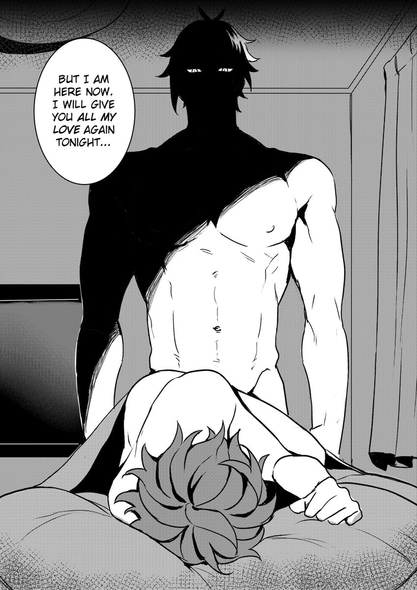 sushisalmon95's tweet photo. Kinktober 2026 Day 8
Prompt: Stalker
Pairing: Zhongli/Childe (Genshin Impact)
don't forget to lock your window every night! 
Sorry there's no nsfw YET so stay tuned for tomorrow's prompt! ❤
#鍾タル #ZhongChi https://t.co/kgORm2MvGE