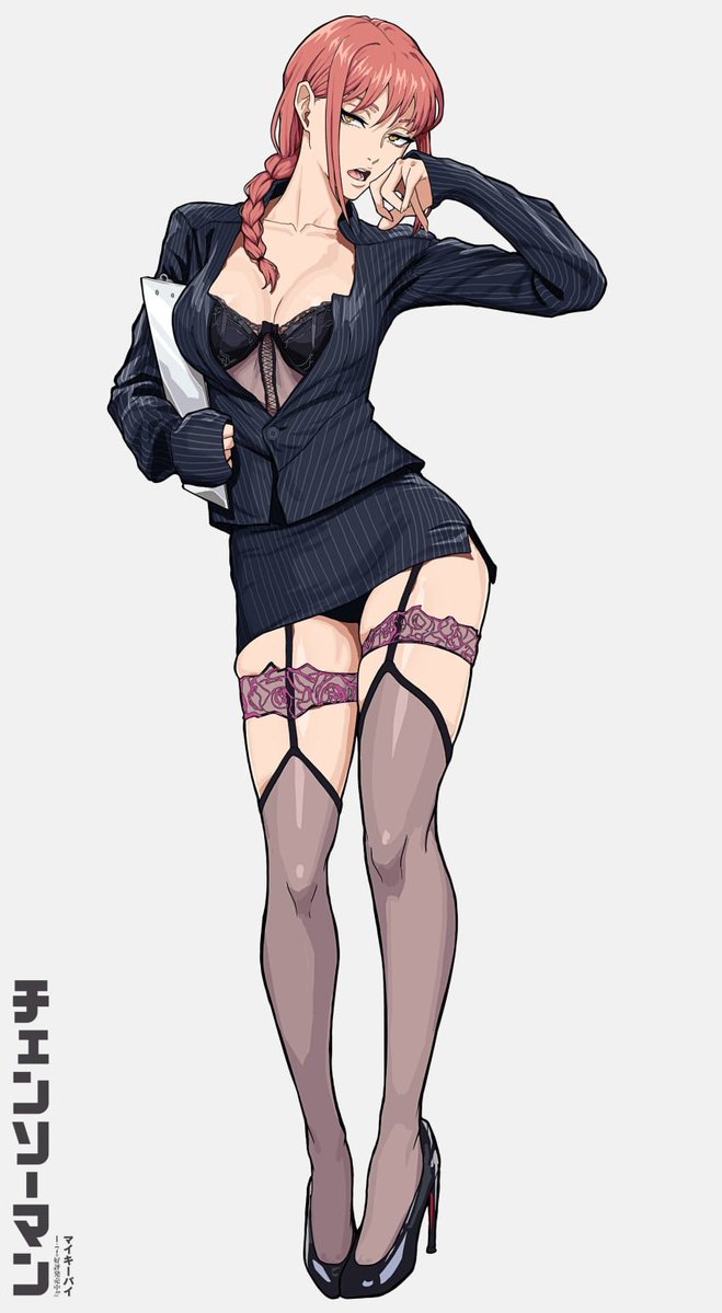 SemenTaker's tweet photo. Makima is sorry she's been gone the whole day; she's been busy closing some deals behind the scenes.

Her trick: dressing like a slut so they're more likely to agree with whatever she says https://t.co/fLOSMEMnu5