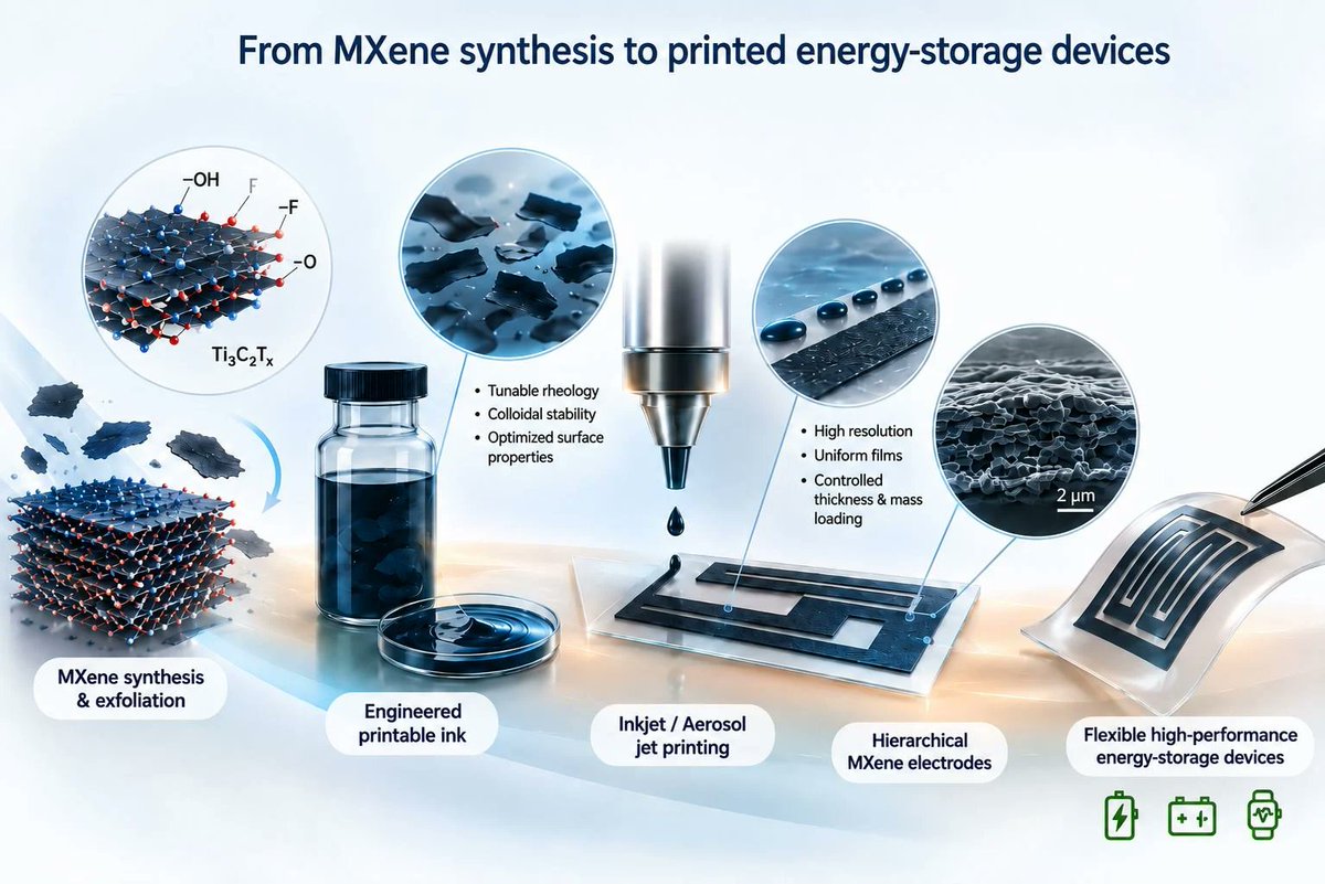 Technologies_OA's tweet photo. 🖨️ Jet Printing of MXene-Based Inks for Micro-Supercapacitors
https://t.co/ShD6oTLKMt
IJP & AJP review: ink formulation, printability, MXene properties. Challenges: oxidation, restacking, scalability.
#MXene #PrintedElectronics #MicroSupercapacitors https://t.co/37bHHuFVRY