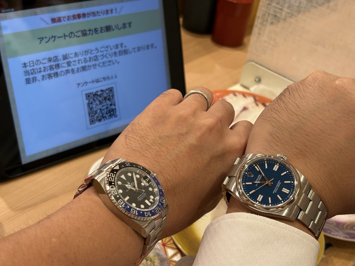 amuseTAKA34's tweet photo. 品川でお寿司🍣
#ロレックス
#ROLEX
#GMTマスター2 https://t.co/meqtajmVgI
