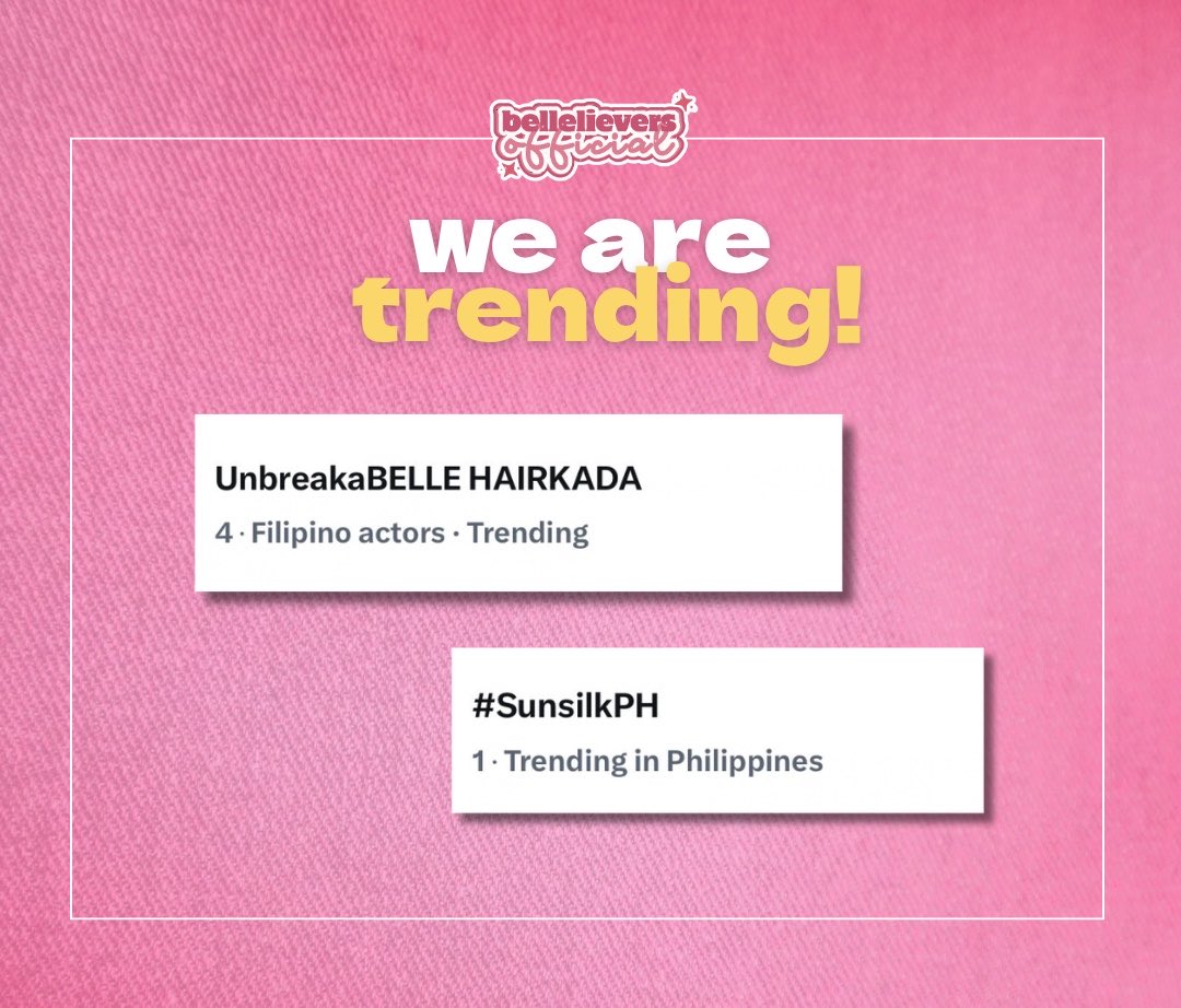 bellelieversofc's tweet photo. We are trending! 

UnbreakaBELLE HAIRKADA  
#BelleMariano https://t.co/cD8qsSfwLD