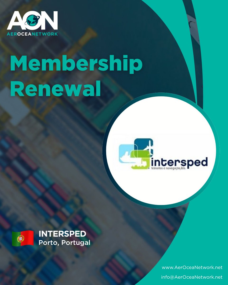 AerOceaNetwork's tweet photo. We are pleased to announce that Intersped in Portugal has renewed their membership to AerOceaNetwork! 👏
#AerOceaNetwork #AINetworks #freightforwarder #logistics #cargo #oceanfreight #Intersped https://t.co/tsQtyPqUuK