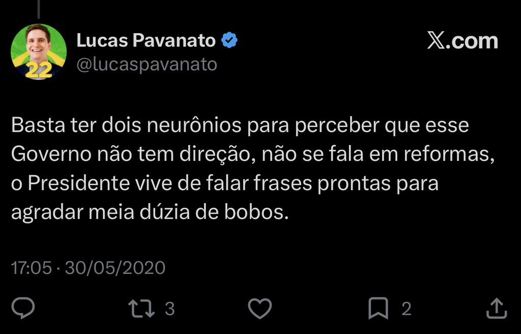 robertxyo's tweet photo. quando a disputa é sobre quem mais odeia o governo bolsonaro, mas seu adversário é o lucas pavanato https://t.co/fcgnsMwDJE