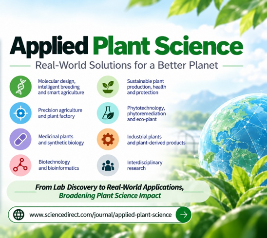 MPlantPCom's tweet photo. Applied Plant Science : A sister journal to MP&amp;PCom | #OpenAccess No APC for papers accepted by 31 Dec 2028 | 8 application-oriented areas: inclu. smart breeding, precision agriculture, medicinal plants, synthetic biology |https://t.co/cdkH1md2M7| Submit: https://t.co/usbacOjgbF https://t.co/G6df4Yx5KS
