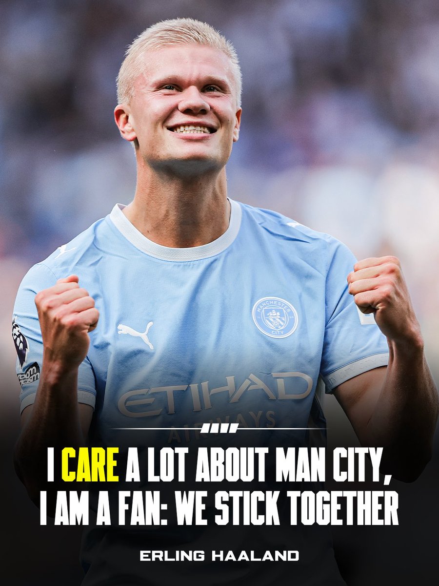 FabrizioRomano's tweet photo. 🚨 Erling Haaland: "I care a lot about this place, I care a lot about Manchester City”.

“I care a lot about the fans, I'm a fan myself and feel with them”. https://t.co/eTPlzO9a2V