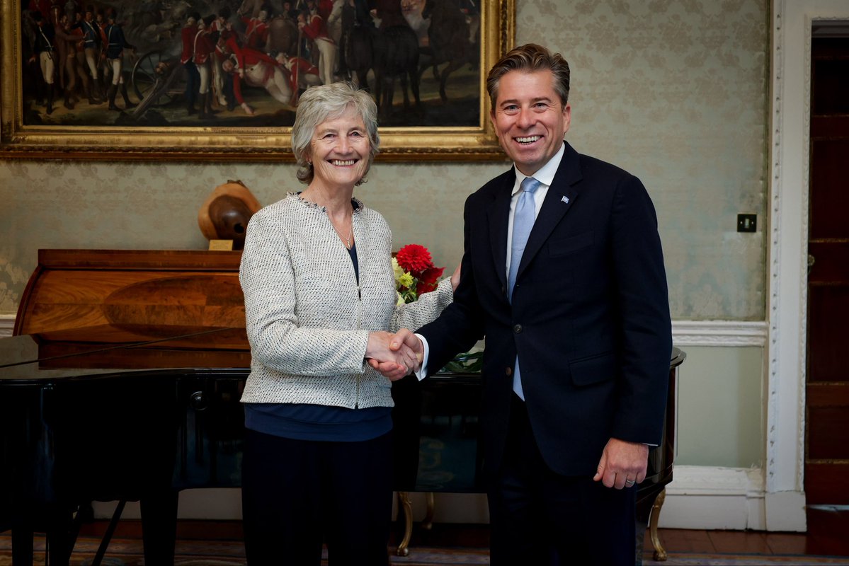 UNReliefChief's tweet photo. Thank you, President Catherine Connolly, for Ireland’s powerful voice for peace and humanitarian solidarity. https://t.co/mmVp8LFOLZ