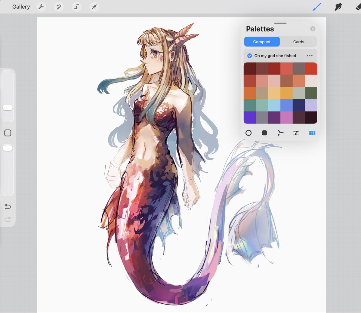 emikoreee's tweet photo. 🐠☀️🌊 #neneyashiro 
I was trying to figure out what color her tail would be in the au I was making ..
#tbhk #jshk #art https://t.co/Dmf21GFLQT