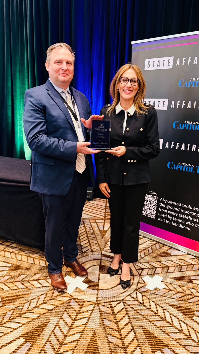 azcommerce's tweet photo. We are proud to share that Sandra Watson, President &amp; CEO of the Arizona Commerce Authority, was honored as Women of the Year at the Women Achievers event today! @SandraWatsonAZ https://t.co/2GBnCZPmqB