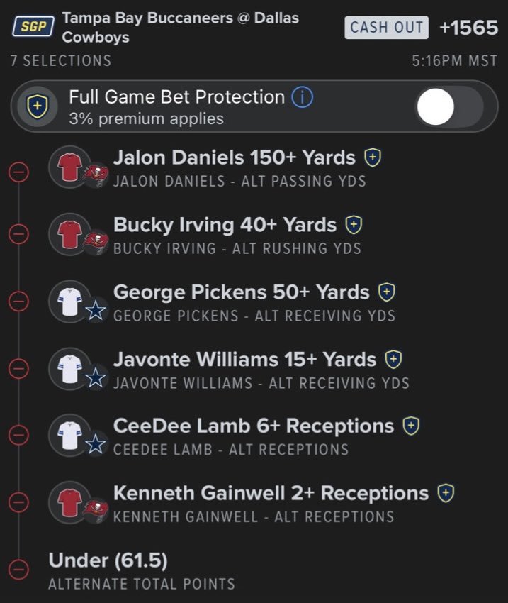 greentickets12's tweet photo. TNF SGP 🤌

https://t.co/IQAKQ7jhSE

#NBA 🏀 | #WNBA | #CBB 🏀 | #NFL 🏈 #PrizePicks 🔐 | #PROPS | #POTD 📋 | #Picks | #MLB ⚾ | #Gambling𝕏 | #Parlay @Playbook https://t.co/xlYe9yNr9Y