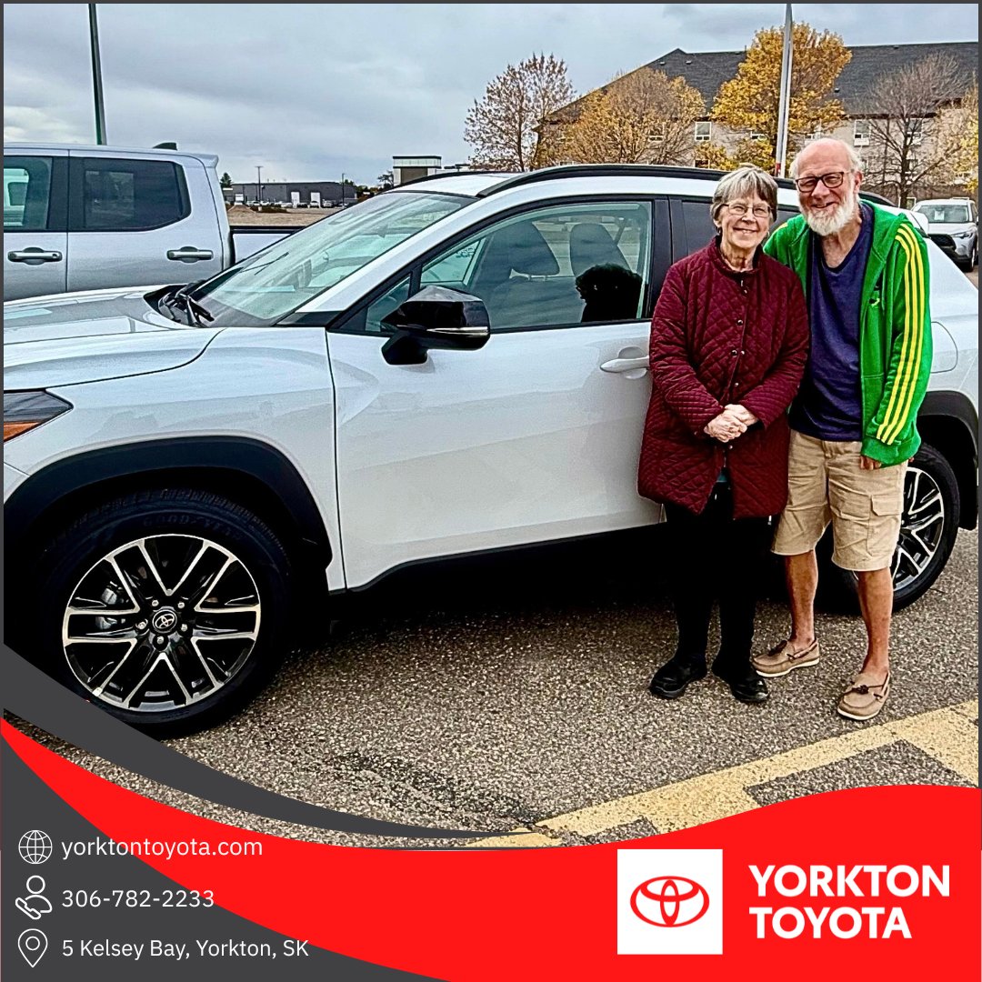 YorktonToyota's tweet photo. πβ¨ Thank you to Susan and Daniel of Yorkton for stopping in and driving away in their brand new 2026 Toyota Corolla Cross LE AWD in windchill pearl. Appreciate your business! ππ
#YorktonToyota #FFUN #Sold #ToyotaCorollaCross #ShopLocal #Yorkton #Sask πβ¨ https://t.co/6cObUie7Zp