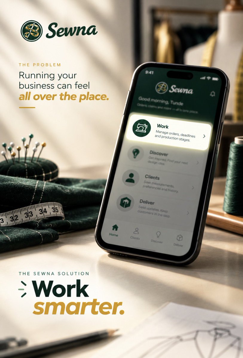 Sewna_a's tweet photo. Managing orders shouldn’t feel like another full-time job🤵‍♀️

Sewna keeps your work organized so you can focus on the craft https://t.co/RRUHWt4wjv