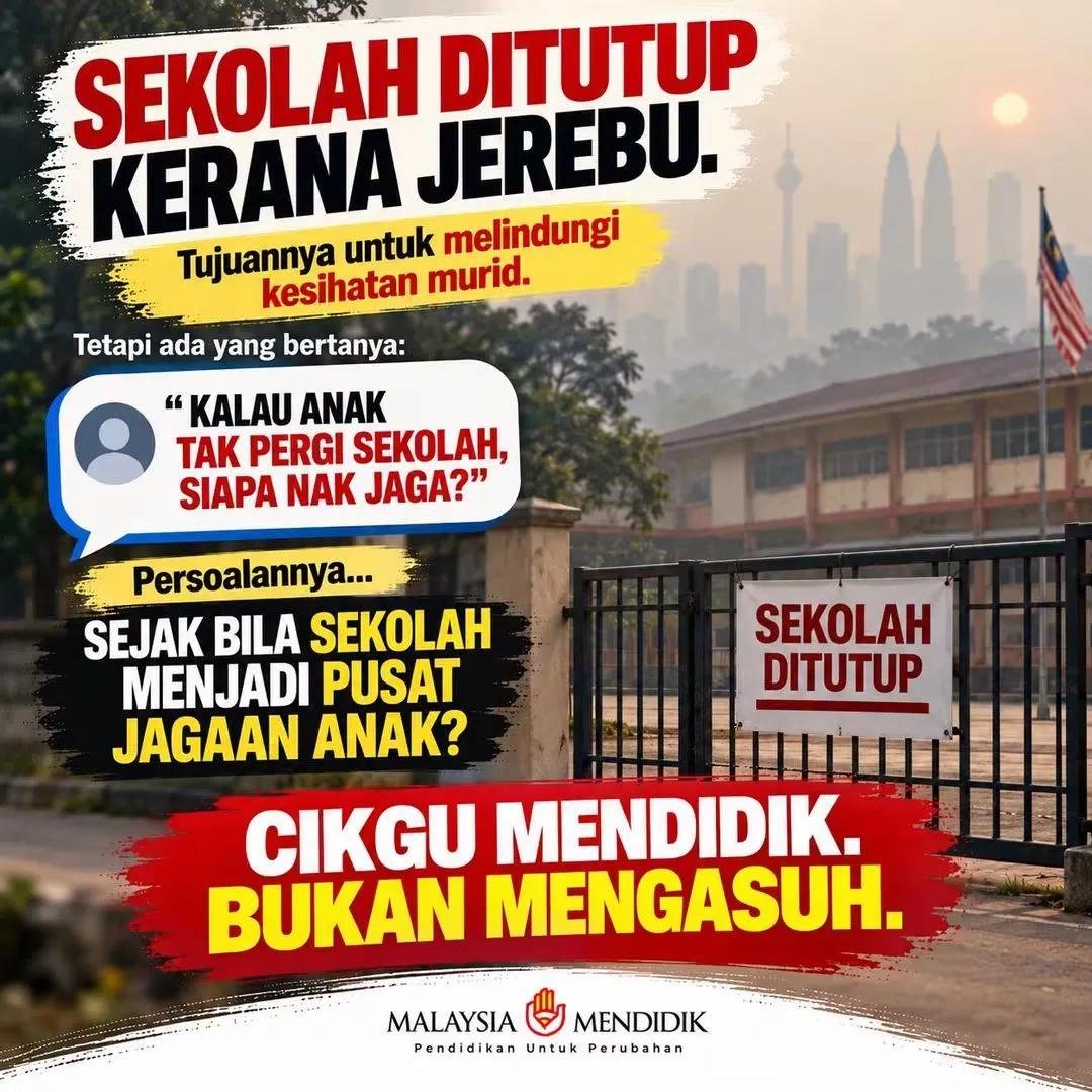 dugongbebal's tweet photo. Bukankah sebelum ini  dimaklumkan  lebih awal , kalau jerebu semakin teruk sekolah akan tutup kita sebagai  parents kena la peka dgn keadaan   dan plan dari awal jika ada  sebarang kemungkinan.

 Smlm ydpa titah negeri lebih 150 tutup sekolah ,Dan terus jpn buat keputusan ..😉 https://t.co/YDtqDcxiFq