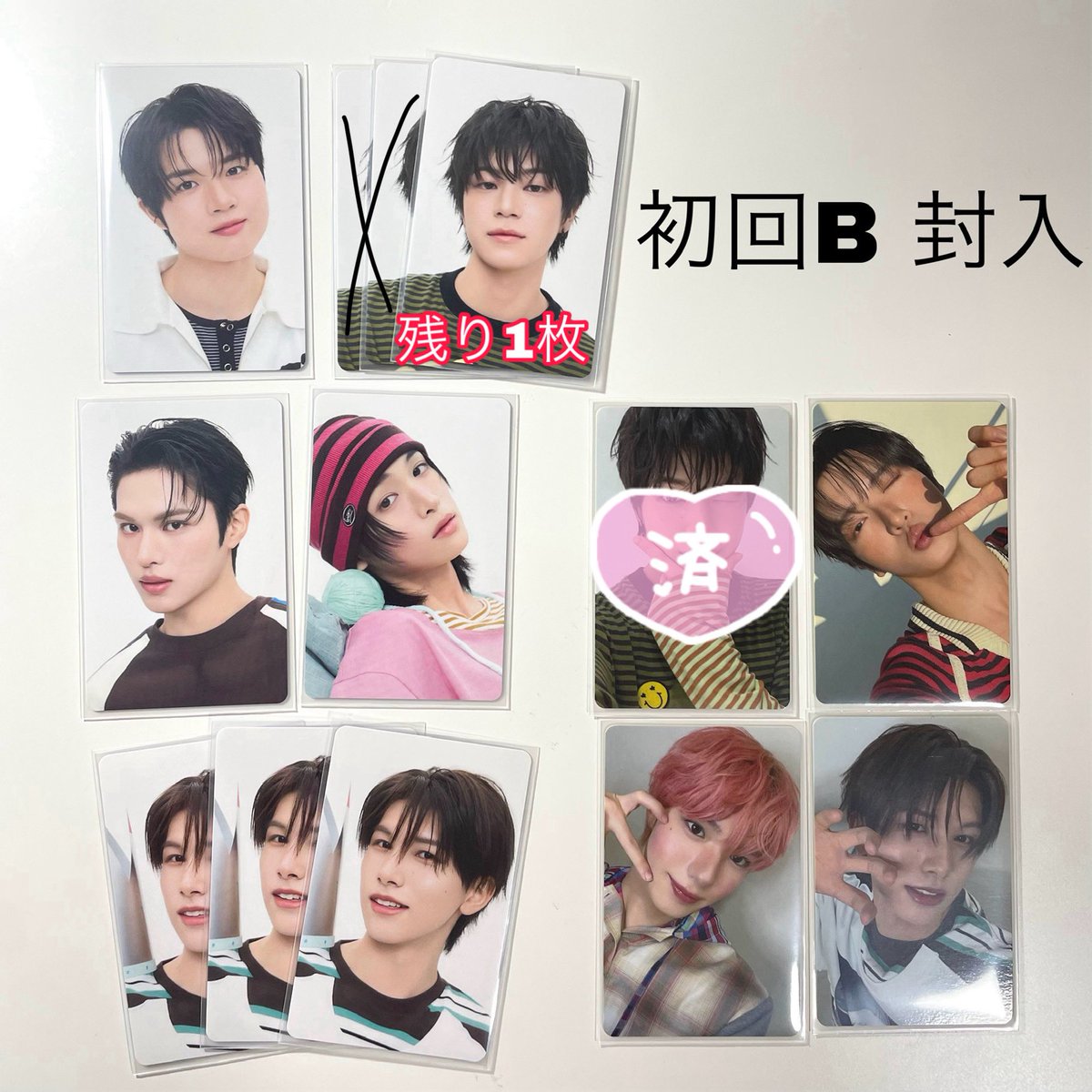 gx_lym7's tweet photo. KO1KEYZ cd封入 トレカ 交換 初回限定盤B

【譲】画像 （小野 柳谷 照井 安部 後藤 矢田 シヨン）

【求】 濱田🍎 同種
(シンヘン🥔緩求のため検討します)

郵送での交換希望です🙇🏻‍♀️
お心当たりある方お気軽にお声掛けください。
#KO1KEYZ #KO1KEYZ交換 https://t.co/YB1NUtIojK