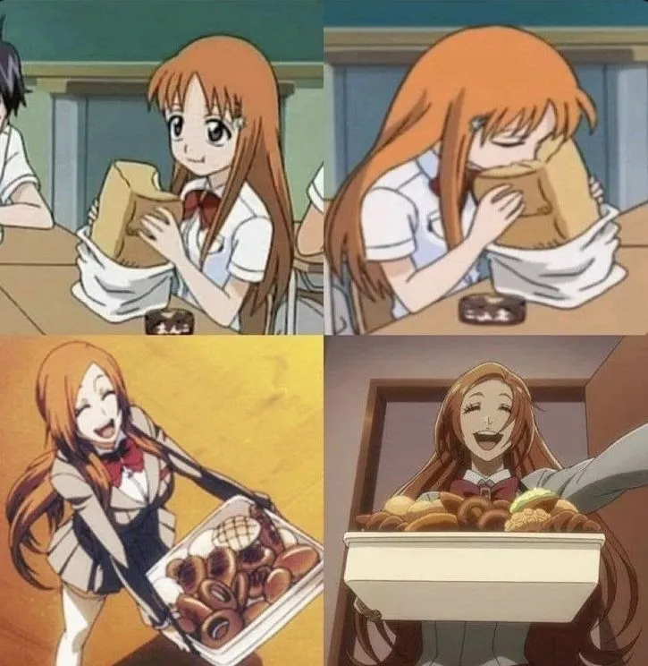 Retro_Bleach1's tweet photo. The amount of food Inoue eats is honestly insane 😭 https://t.co/OiZWAo8RAr