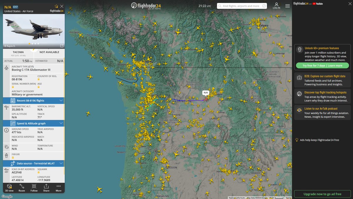 AIYeyENGDdJkjTr's tweet photo. Oct. 9, 2026
#Fort Lewis, Washington ==> 

#RCH410 #AE2FA8 USAF C-17A Globemaster III 
#RCH5092 #AE49C6 USAF C-17A Globemaster III
#RCH406 #AE2FA6 USAF C-17A Globemaster III

#Fort Lewis, Washington #Portsmouth ANGB
#RCH402  #AE2FA9 USAF C-17A Globemaster III 
#RCH404  #AE4F14 USAF C-17A Globemaster III