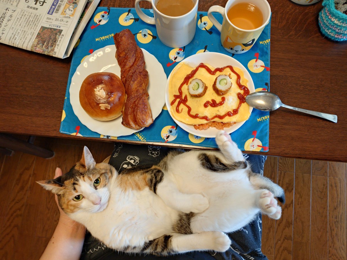 kawaii_nekoniko's tweet photo. オムライスクリームパンシナモンスティック半分たべました https://t.co/zY1SVa5bmu
