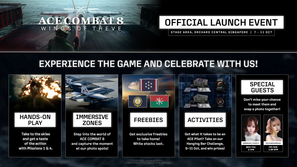 DeltyThe73rd's tweet photo. THERES AN ACE COMBAT EVENT IN SINGAPORE??? NOOOOOOO I WANNA GO TOO I WANNA GET THE FREEBIES ARGHHH BUT IM NOT FREE https://t.co/PZ2q6RDh56