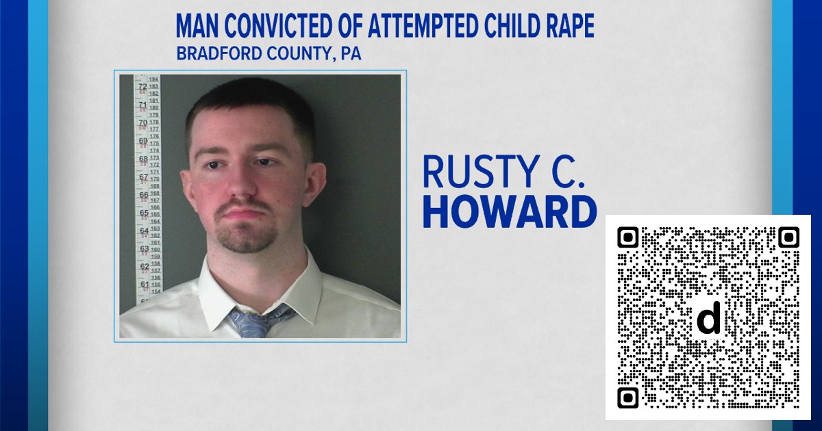 WENYTV's tweet photo. A Bradford County man is now convicted of numerous sex crimes against a minor.

www.​weny.​com/news/bradford-county-man-convicted-of-attempted-rape-of-a-child/article_d8eef121-f458-4c60-8a9a-48bd8855d90e.​html https://t.co/NlHXnI7Bzk