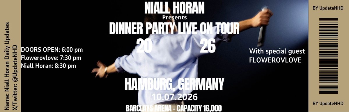 UpdateNHD's tweet photo. @connr0 @NiallOfficial Hamburg, Germany 
10.07.2026

📸: @connr0 

#DPLOTHamburg #DinnerPartyLiveOnTour #DinnerPartyLiveOnTourHamburg https://t.co/rjVxcXTiSh