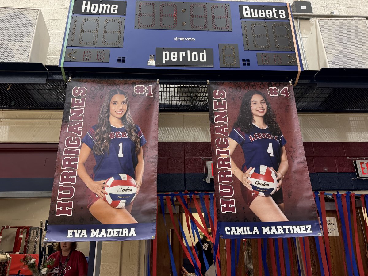 LibertyHigh's tweet photo. Senior Night for Eva and Camila! 🏐 https://t.co/xf46kGYvsh