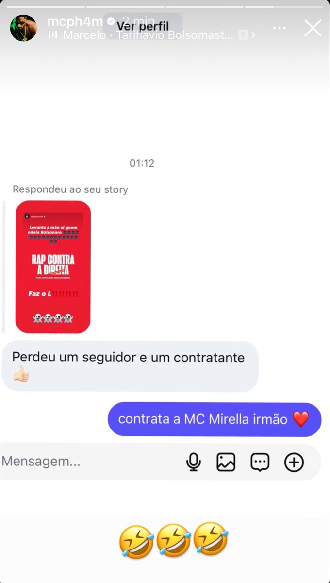 thisdracarys's tweet photo. O MC PH CHAMANDO A MC MIRELLA DE BOLSONARISTA NOJENTA KKKKKKKKKKKKKJ https://t.co/qSNzuDg9fp