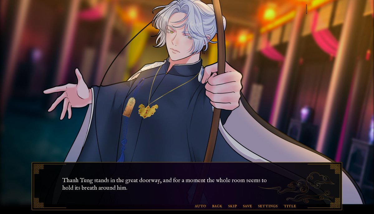 LittleSnakeDev's tweet photo. Just a friendly reminder that Thanh Tung’s new romance content is OUT in Who Murdered My Empress? 👀 Here’s a little peek… would you fall for him? 🤭

Already finished? Come back for him. New here? The game is 35% off during the Steam fall sale! https://t.co/6k6ECOhR9z