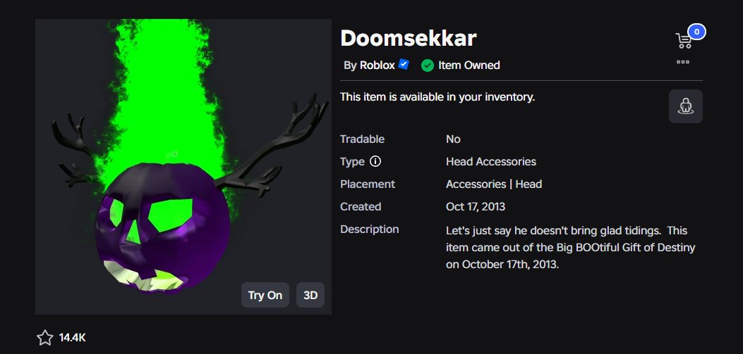 SirSonicMuffins's tweet photo. @Roblox It was actually Doomsekkar going limited :> https://t.co/UIDjSehnKj