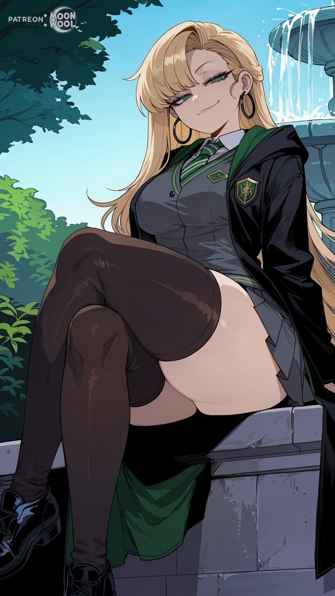 MoonwoolLight's tweet photo. Draco "Malfoid" (Genderswap) | Sfw 🐍💚 https://t.co/LrUE4NolmG