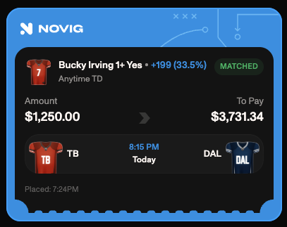 Trident_DFS's tweet photo. Thursday Night Football 🏈

Anytime TD Scorer 👇

Bucky Irving +199 💎

ALL PLAYS: https://t.co/9htrkNq2mk https://t.co/XT4iMzbic4