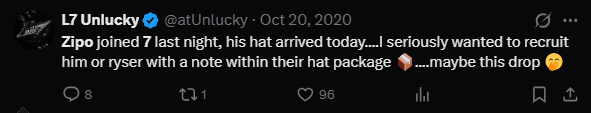 therealzipo's tweet photo. You could have another chance to do it this year @atUnlucky π€
#L7Zipo https://t.co/mUwtmBB6nt
